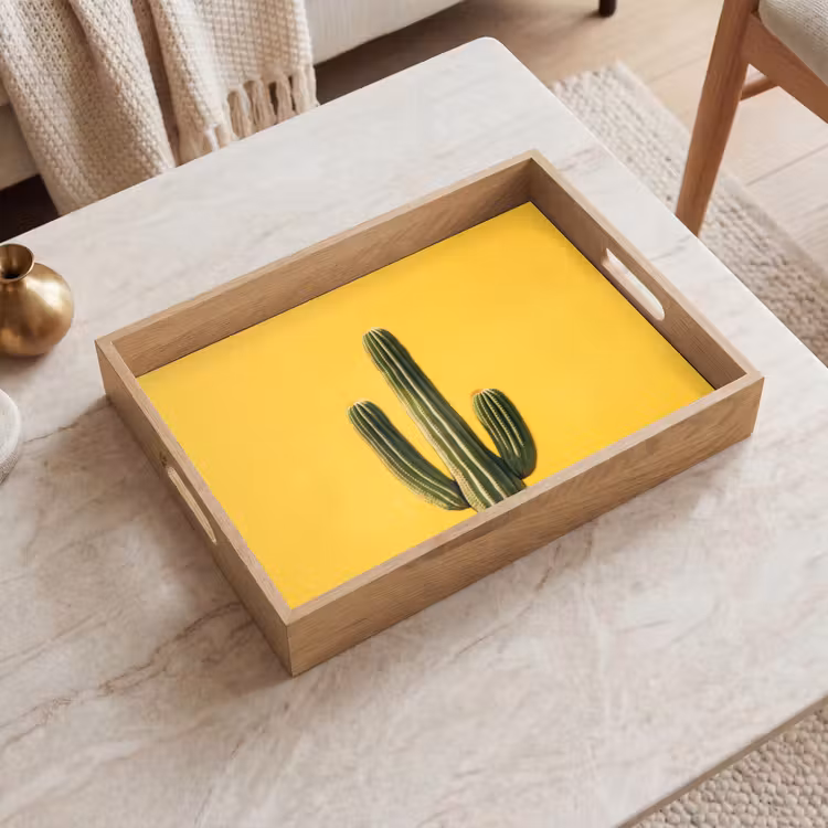 Cactus - Groen - Minimalistisch Dienblad Rechthoek middel -sfeer1