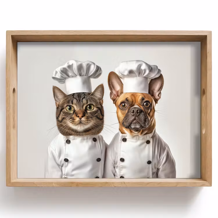 Kat - Hond - Kokskleding Dienblad Rechthoek middel -z3d_shopping