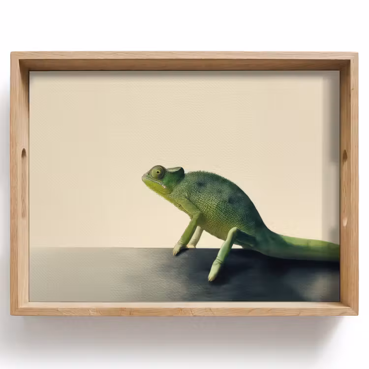 Kameleon - Groen - Minimalistisch Dienblad Rechthoek middel -z3d_shopping