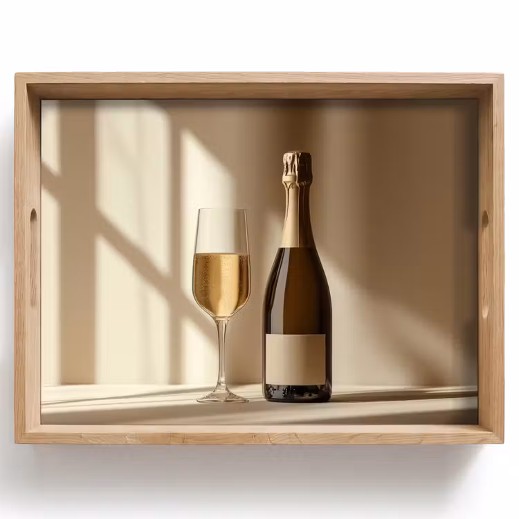 Champagne - Beige - Schaduw - Bubbels Dienblad Rechthoek middel -z3d_shopping