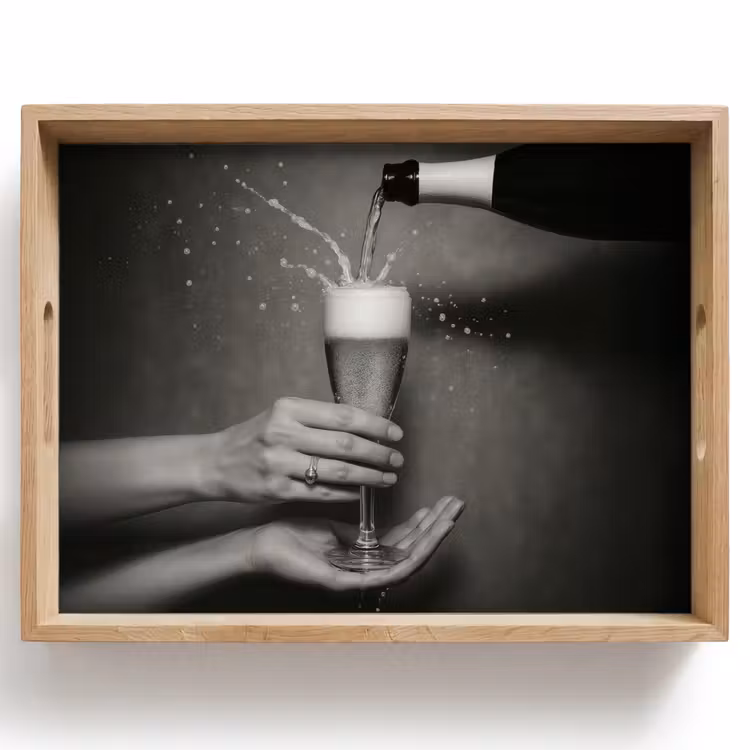 Champagnefles - Glas - Minimalistisch - Spetters Dienblad Rechthoek middel -z3d_shopping