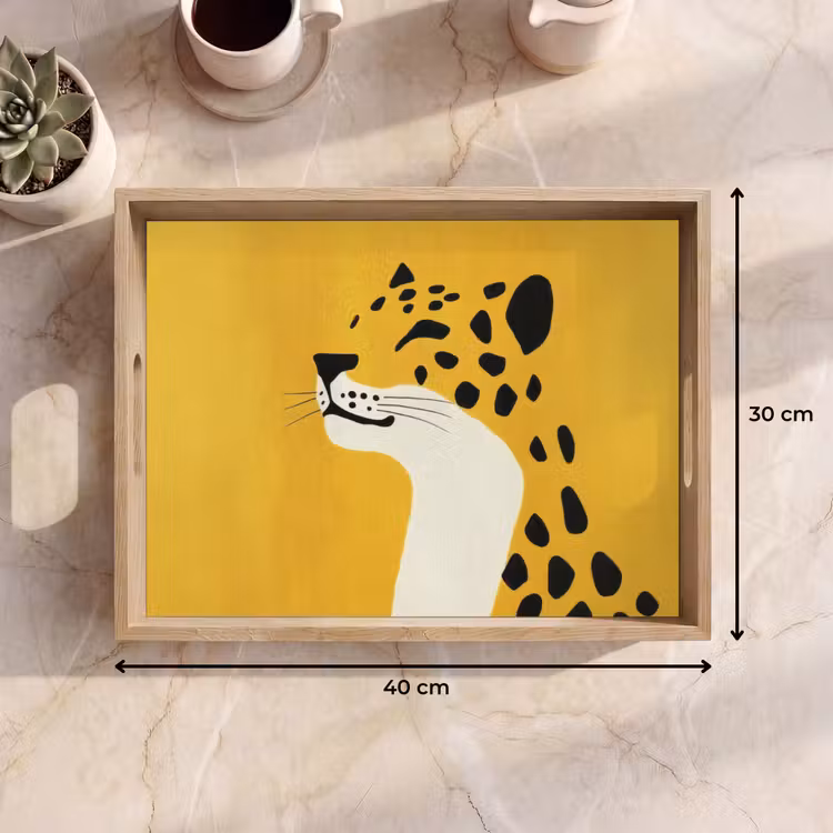 Cheetah - Illustratie - Geel Dienblad Rechthoek middel -USP_Formaat