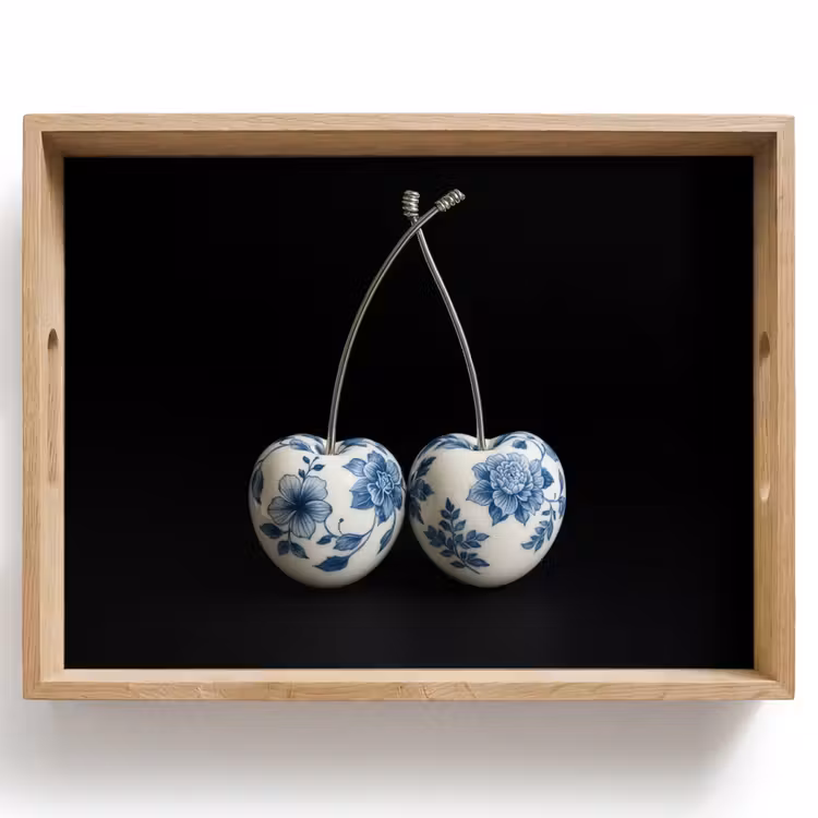 Kersen - Delfts blauw - Fruit Dienblad Rechthoek middel -z3d_shopping
