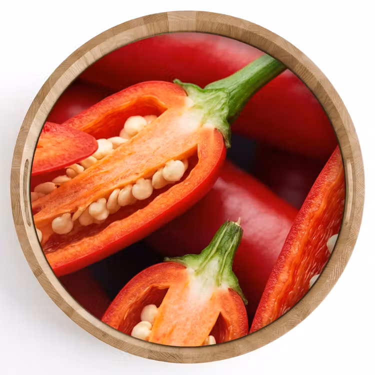 Tray - Chili Pepper - Open - Red - Chilipeper - Open - Rood Dienblad Rond middel