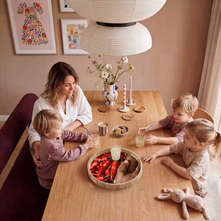 Tray - Chili Peppers - Red - Hands - Chilipepers - Rood - Handen Dienblad Rond middel
