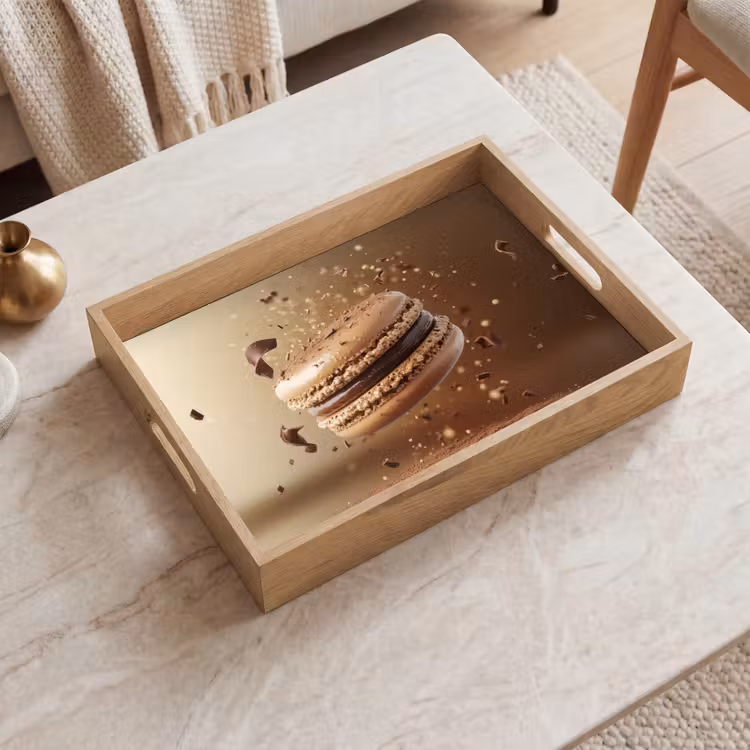 Chocolade - Macarons - Eten - Snoep Dienblad Rechthoek middel -sfeer1