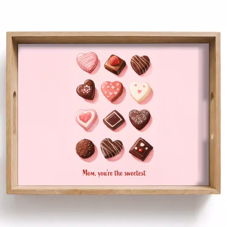 Chocolaatjes - Hartvormig - Liefste Dienblad Rechthoek middel -z3d_shopping