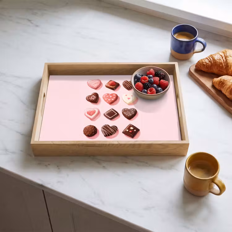 Chocolaatjes - Hartvormig - Liefste Dienblad Rechthoek middel -sfeer2