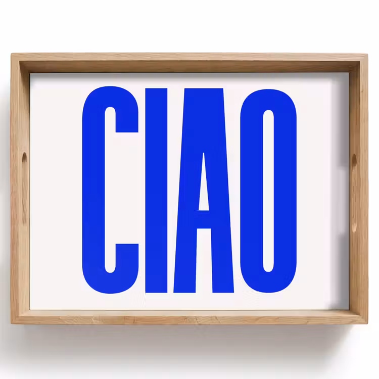 Ciao - Hoofdletters - Blauw - Minimalistisch Dienblad Rechthoek middel -z3d_shopping