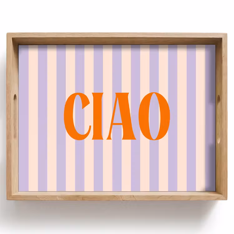 Ciao - Quote - Pastel - Strepen Dienblad Rechthoek middel -z3d_shopping
