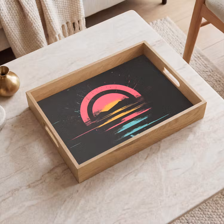 Cirkel - Abstract - Roze Dienblad Rechthoek middel -sfeer1