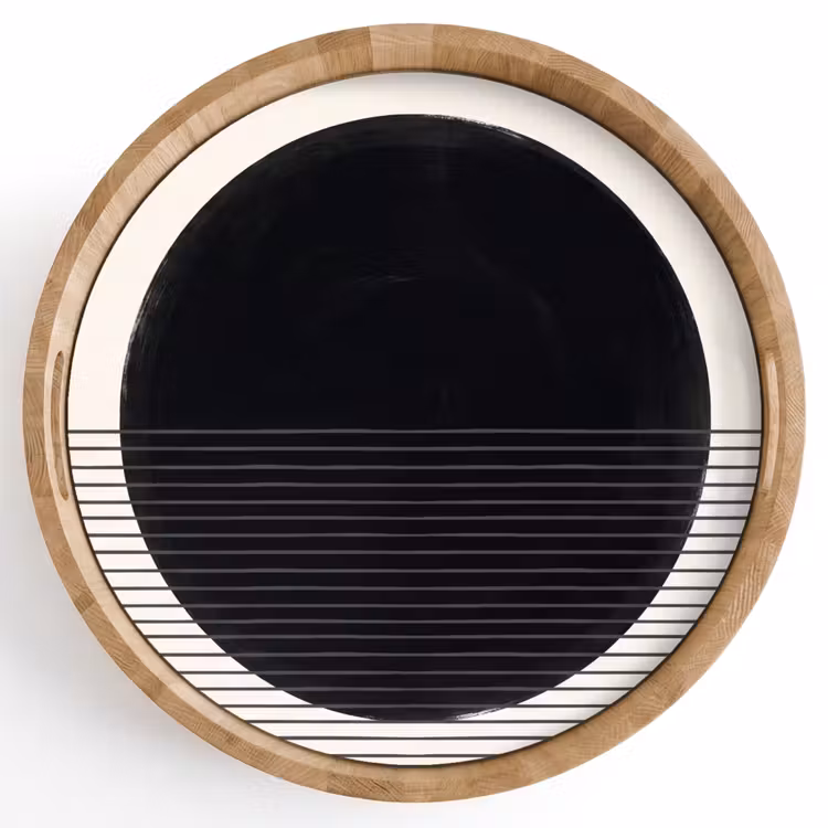 Tray - Circle - Lines - Abstract - Cirkel - Lijnen - Abstract Dienblad Rond middel