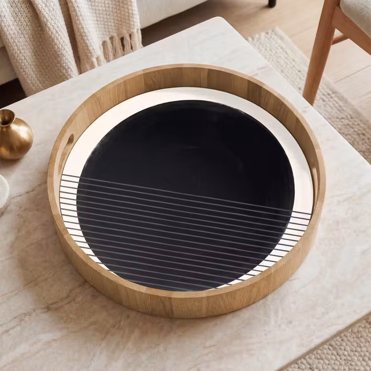 Tray - Circle - Lines - Abstract - Cirkel - Lijnen - Abstract Dienblad Rond middel