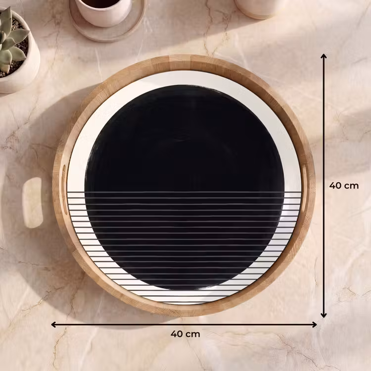 Tray - Circle - Lines - Abstract - Cirkel - Lijnen - Abstract Dienblad Rond middel