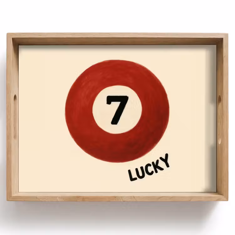 Cirkel - Zeven - Lucky - Rood Dienblad Rechthoek middel -z3d_shopping