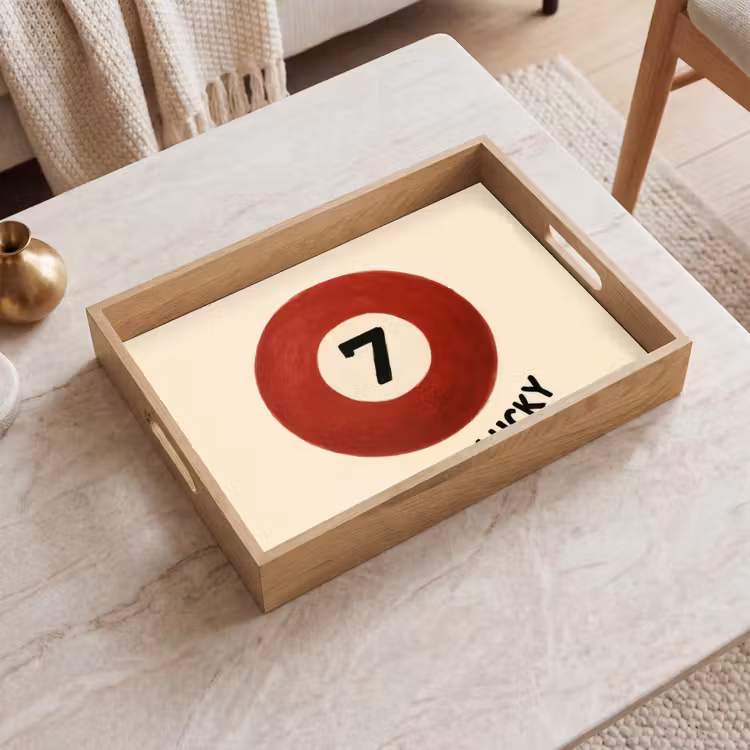 Cirkel - Zeven - Lucky - Rood Dienblad Rechthoek middel -sfeer1