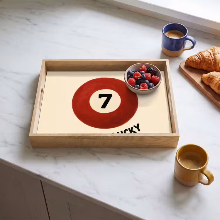 Cirkel - Zeven - Lucky - Rood Dienblad Rechthoek middel -sfeer2