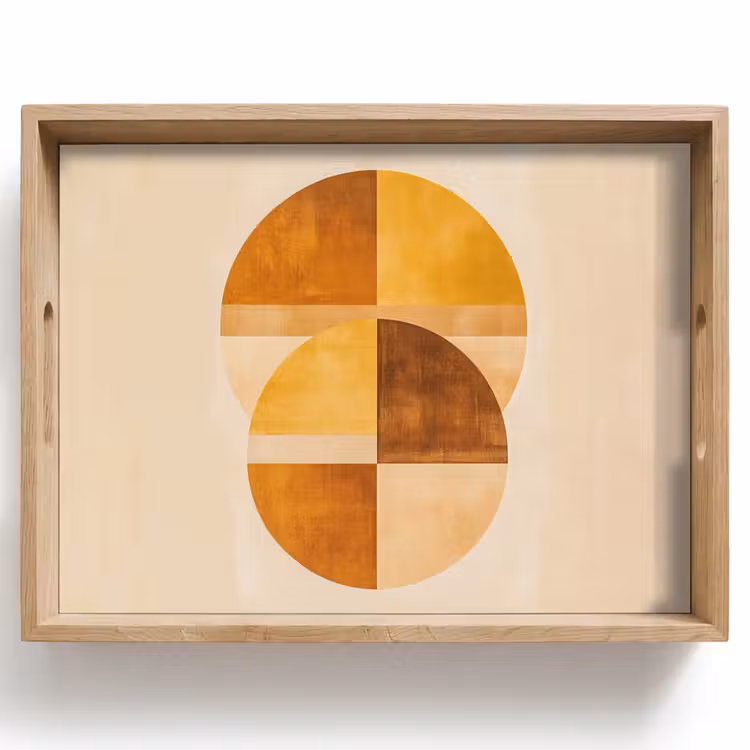 Cirkels - Geel - Minimalistisch Dienblad Rechthoek middel -z3d_shopping