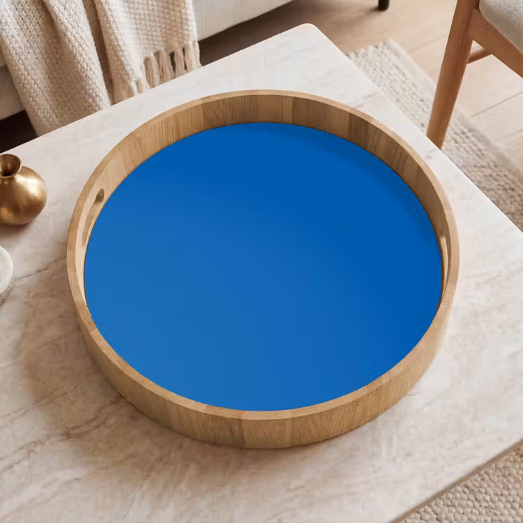 Classic - Azure - Blauw Dienblad Rond middel 914 -sfeer1