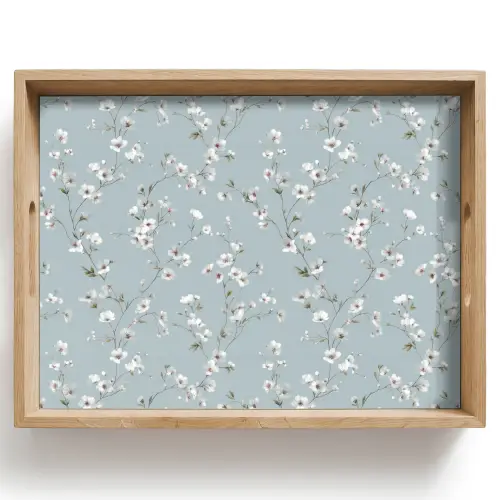 Klassiek - Bloemen - Blauw Dienblad Rechthoek middel 911 -z3d_shopping