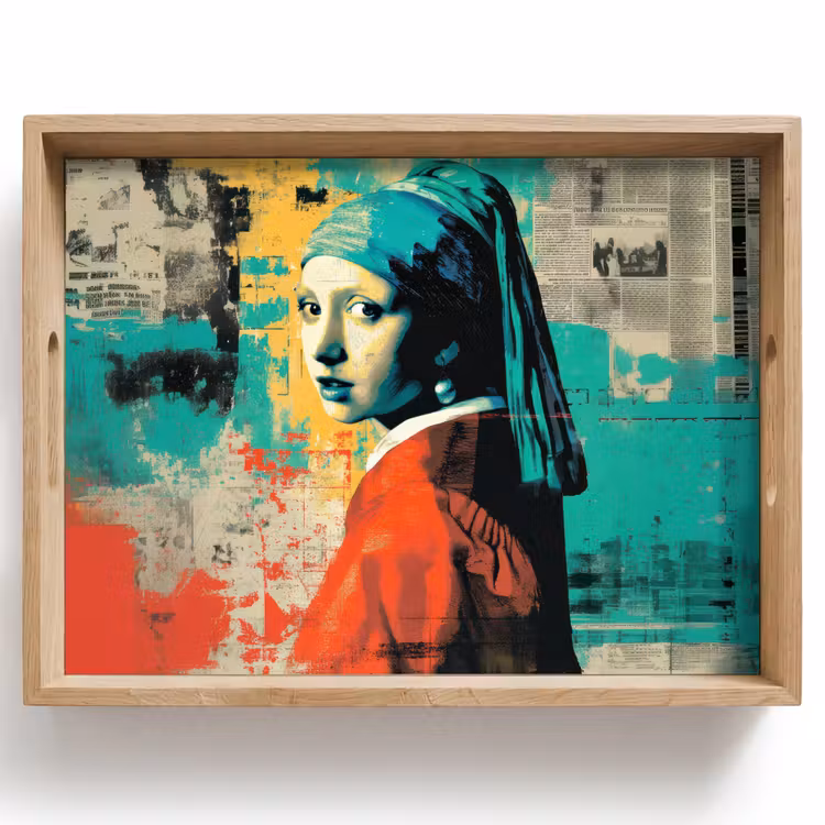 Klassiek - Pareloorbel - Streetartstijl - Kleurrijk Dienblad Rechthoek middel -z3d_shopping