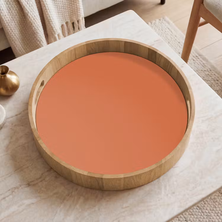Classic - Terracotta - Oranje Dienblad Rond middel 914 -sfeer1