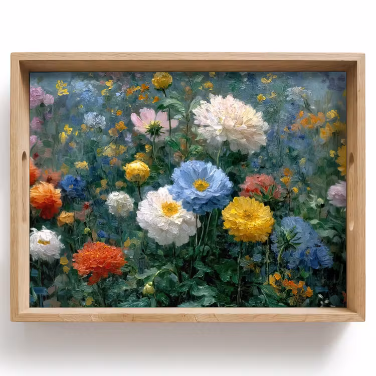 Close-up - Veld - Bloemen - Kleurrijk Dienblad Rechthoek middel -z3d_shopping