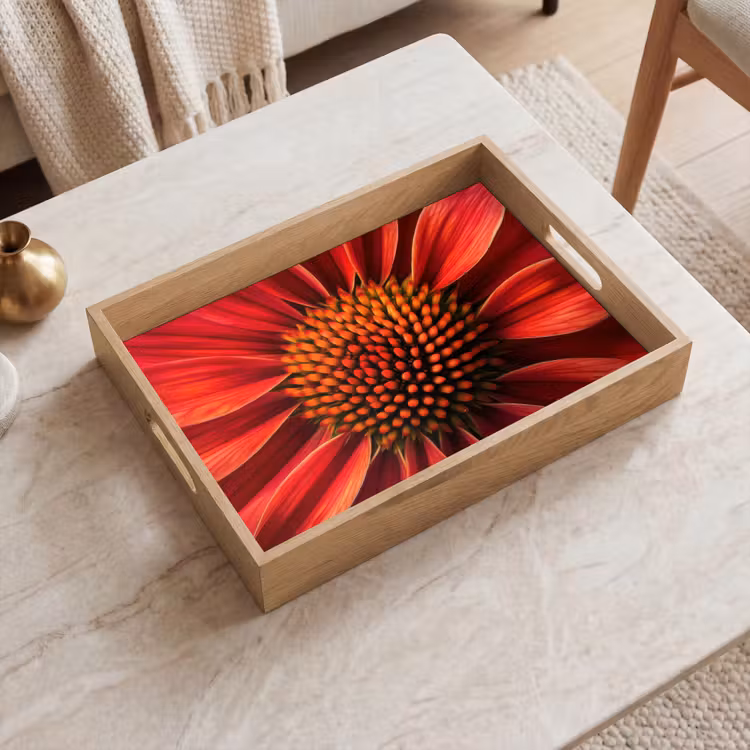 Close up - Bloem- Rood Dienblad Rechthoek middel -sfeer1