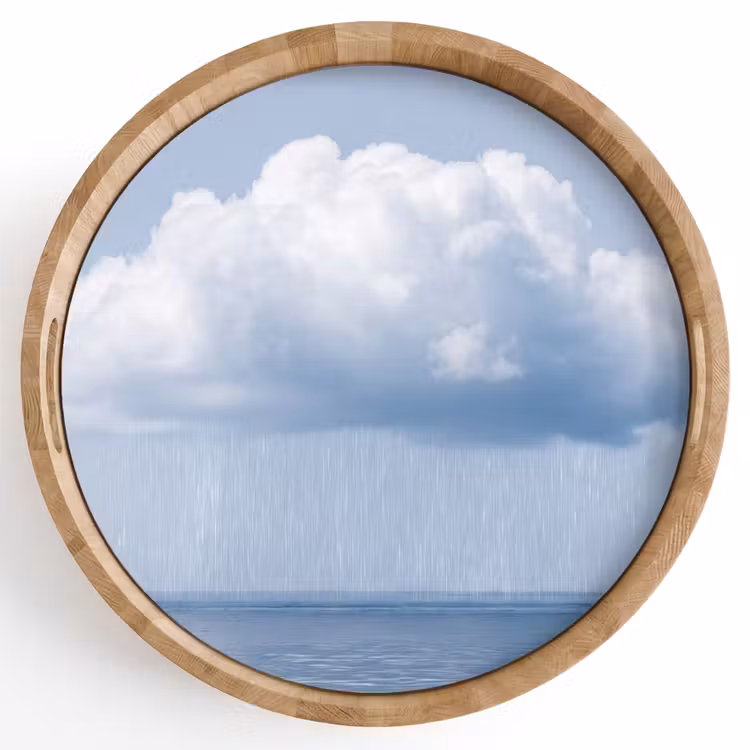 Tray - Cloud - Rain - Nature - Wolk - Regen - Natuur Dienblad Rond middel