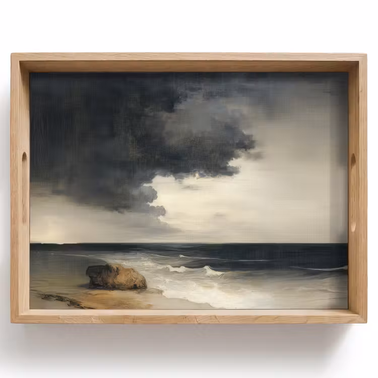 Kust - Golven - Rots - Storm Dienblad Rechthoek middel -z3d_shopping