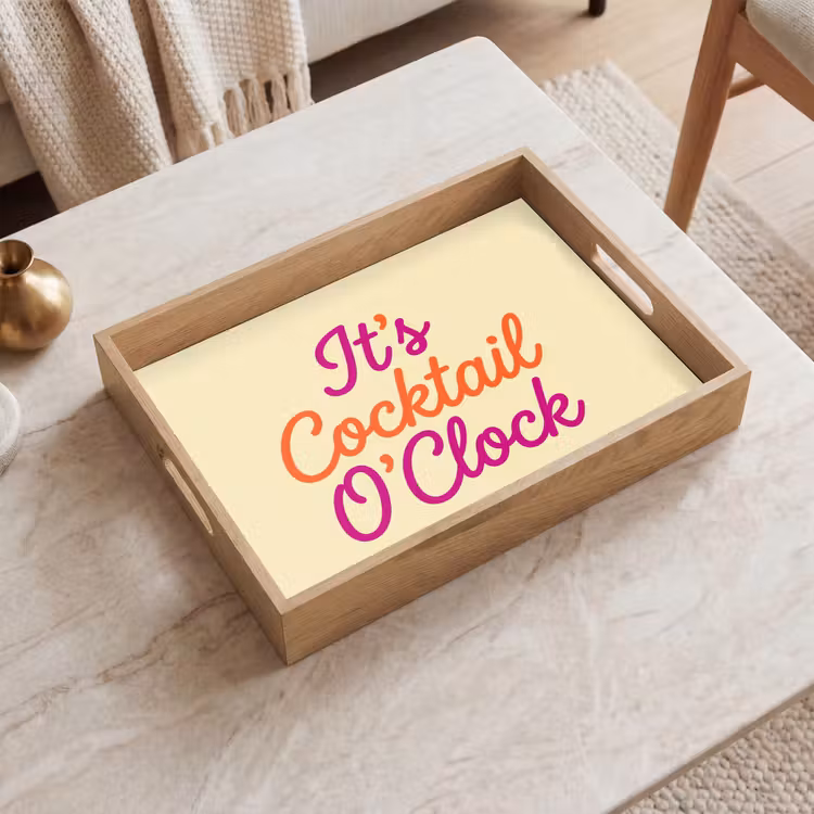 Cocktail O'Clock - Geel - Retro Dienblad Rechthoek middel -sfeer1