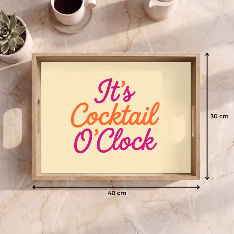 Cocktail O'Clock - Geel - Retro Dienblad Rechthoek middel -USP_Formaat