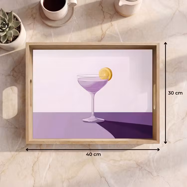 Cocktail - Paars - Minimalistisch - Citroen Dienblad Rechthoek middel -USP_Formaat
