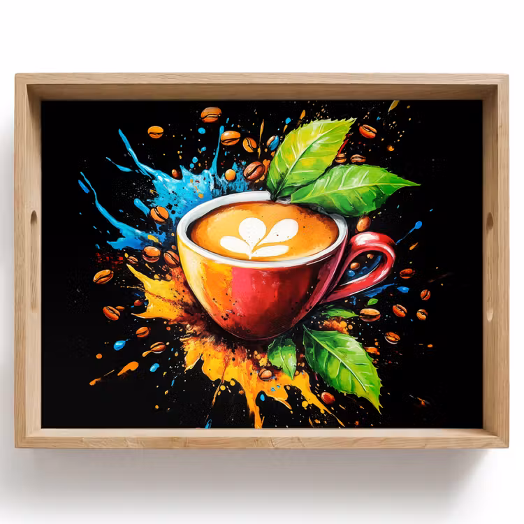 Koffie - Graffiti - Drinken - Abstract Dienblad Rechthoek middel -z3d_shopping