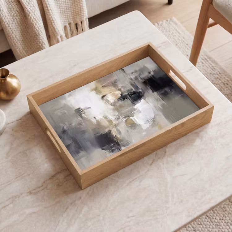 Kleurenpalet - Penseelstreken - Beige - Nevelig Dienblad Rechthoek middel -sfeer1