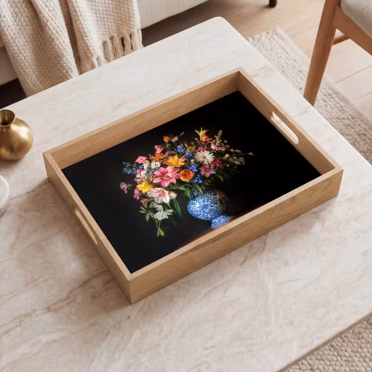 Kleur - Vaas - Bloemen - Boeket Dienblad Rechthoek middel -sfeer1