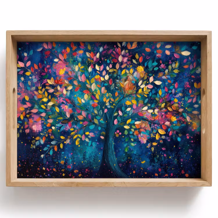 Kleurrijk - Boom - Magisch - Abstract Dienblad Rechthoek middel -z3d_shopping