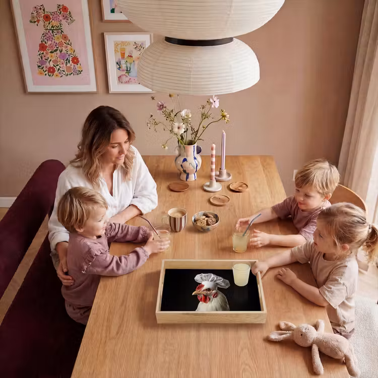 Kok - Rood - Kip Dienblad Rechthoek middel -sfeer4