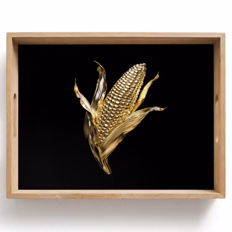 Mais - Eten - Goud - Zwart Dienblad Rechthoek middel -z3d_shopping