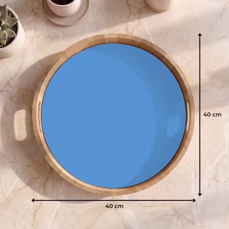 Cornflower - Blue - Blauw Dienblad Rond middel 914 -USP_Formaat