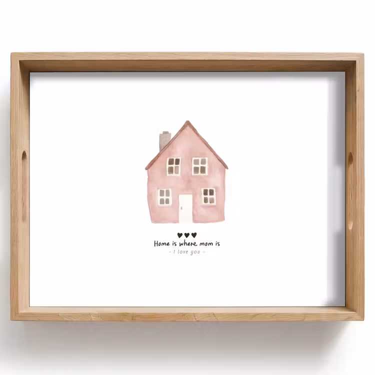 Huisje - Roze - Quote - Moeder Dienblad Rechthoek middel -z3d_shopping