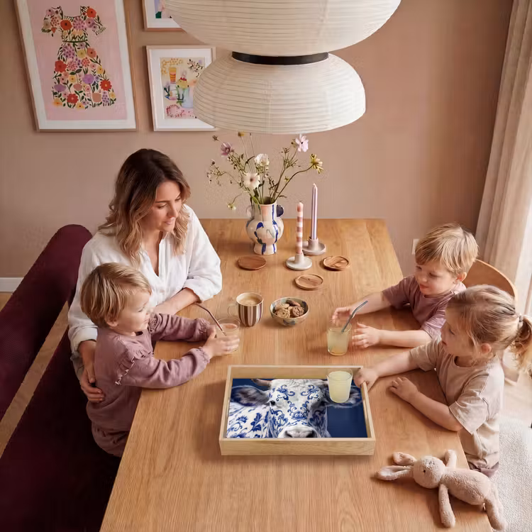 Koe - Delfts - Blauw - Artistiek Dienblad Rechthoek middel -sfeer4