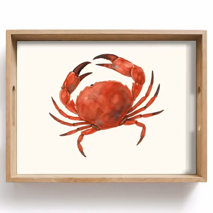 Krab - Felrood - Poten Dienblad Rechthoek middel -z3d_shopping
