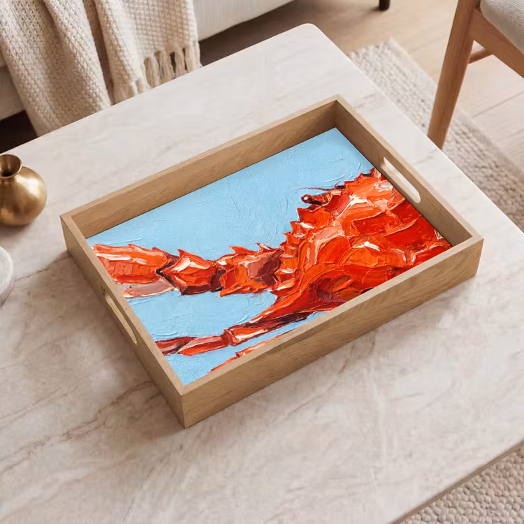 Krab - Zee - Dieren - Abstract - Rood Dienblad Rechthoek middel -sfeer1
