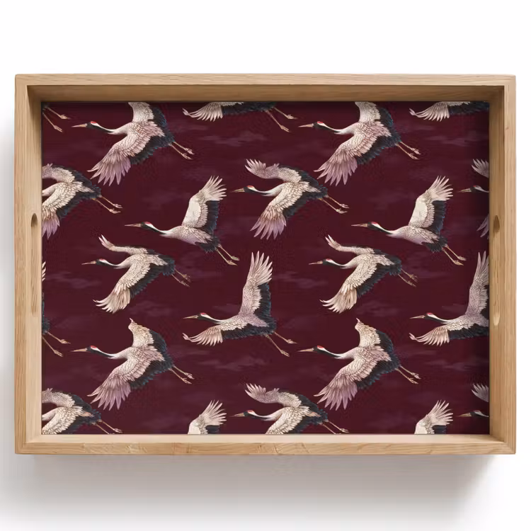 Kraanvogels - Klassiek - Bordeaux Dienblad Rechthoek middel 911 -z3d_shopping