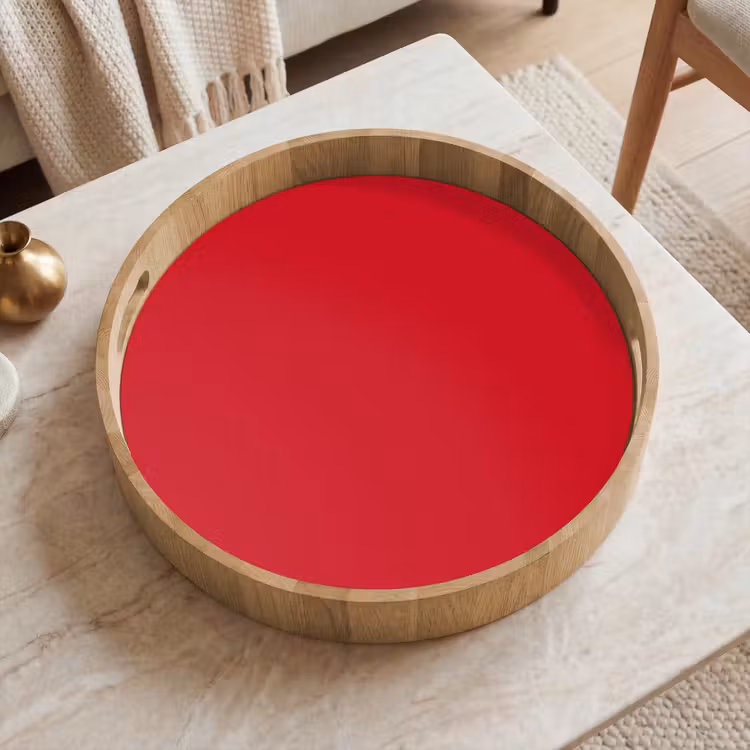 Crimson - Velvet - Rood Dienblad Rond middel 914 -sfeer1