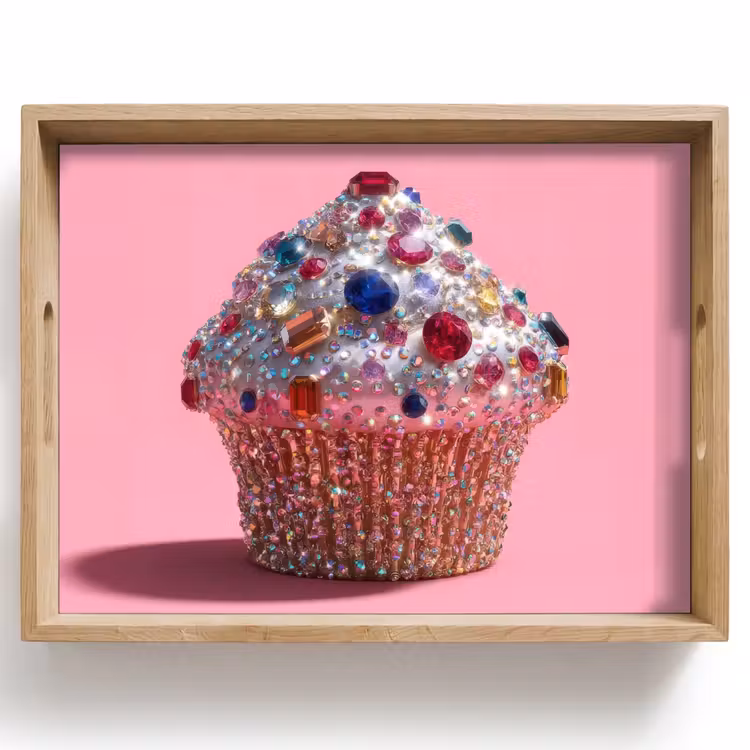 Cupcake - Kleurrijk - Edelstenen Dienblad Rechthoek middel -z3d_shopping