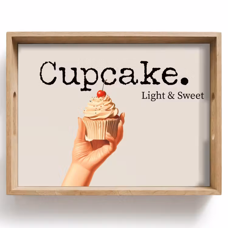 Cupcake - Zoet - Kers Dienblad Rechthoek middel -z3d_shopping