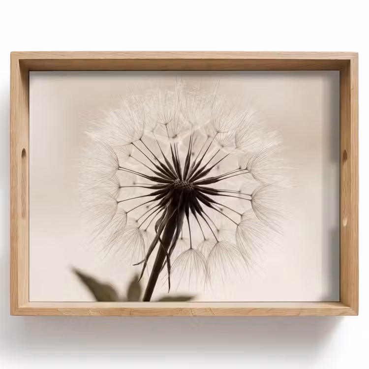 Paardenbloem - Minimalistisch - Wit Dienblad Rechthoek middel -z3d_shopping
