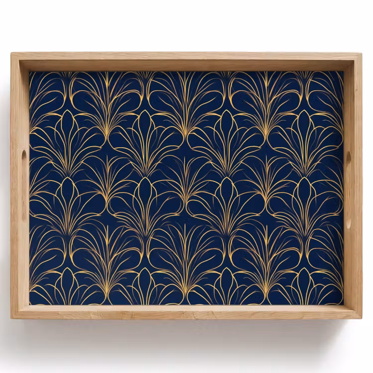 Deco - Waaier - Blauw Dienblad Rechthoek middel 911 -z3d_shopping